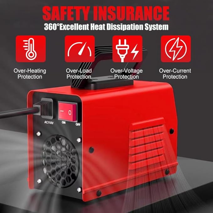 Stick Welder 250A Welding Rods 16 Inches Gloves Welding Machine, Super MINI Welder Portable Hammer, IGBT Inverter Welder Machine 110V, Beginner Hobbyists Home Repairs DIY Projects (Red)