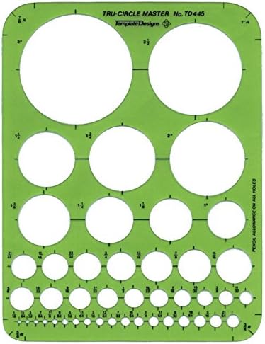 ALVIN, TD445, Circle Guide Template, Drawing and Drafting Tool for Artists, Architects, Design and Drafting 44 Circles, 7 inches x 9.25 inches x .030 inches