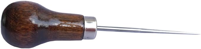 ZLKSKER Wooden Handle Scratch Awl for Leather Punch Hole or DIY Handmade (Gourd Awl) -1pcs