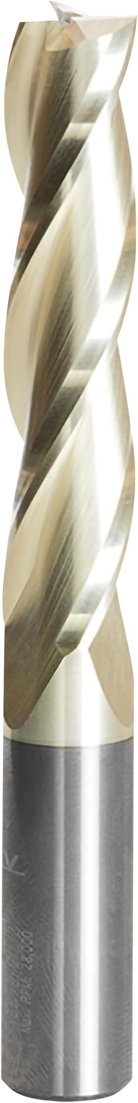 Amana Tool CNC Router Bits for 2D/3D Carving Flat Bottom, ZrN Coated, 46579, 0.10 Deg Straight Angle x 1/2 Dia x 2-1/4 x 1/2 Shank x 3 Flute