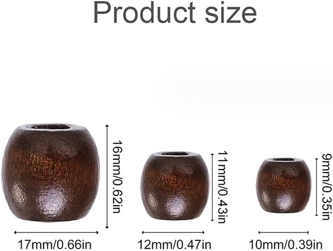 300Pcs Large Wooden Spacer Beads, BetterJonny Natural Wooden Beads Macrame - Image 6
