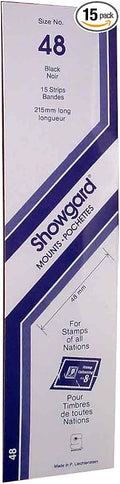 Strip Style Black Stamp Mounts Size 48 by Showgard