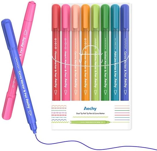 AECHY Curve highlighter pens for Note Taking, Dual Tip Pens - Image 7