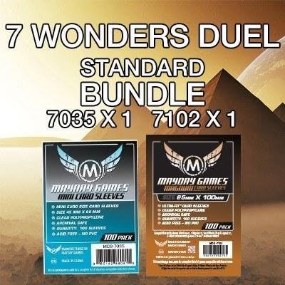 Mayday Games 7 Wonders Duel Game Accessory- Standard Card Sleeve Bundle by MAYDAYGAMES