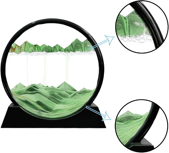 Aoderun Moving Sand Art Picture Round Glass 3D Deep Sea Sandscape in Motion - Image 5