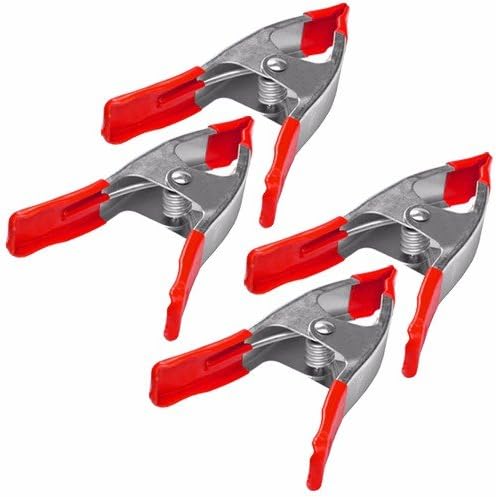 Wideskall® 6" inch Metal Spring Clamps w/Red Rubber Tips Clips (Pack of 4)