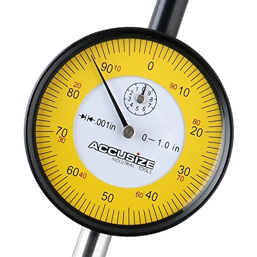 Accusize Industrial Tools 0-1" x 0.001" Lug Back IP54 Shockproof Dial Indicator Premium Grade, P900-S160