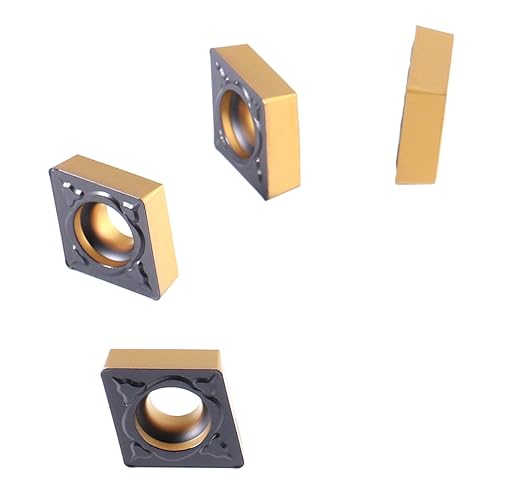 Accusize Industrial Tools Carbide Inserts Cvd Coating Ccmt 432 Black/Yellow, 10 Pcs/Package, 2200-1020x10