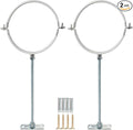 2 Sets Adjustable Pipe Bracket，Heavy Duty Galvanized Iron Stove Pipe Hanger Strap，Wall Support Chimney Pipe Holder，Round Split Ring Vent Conduit Carrier Kit，with All Mounting Screws (4-Inches)