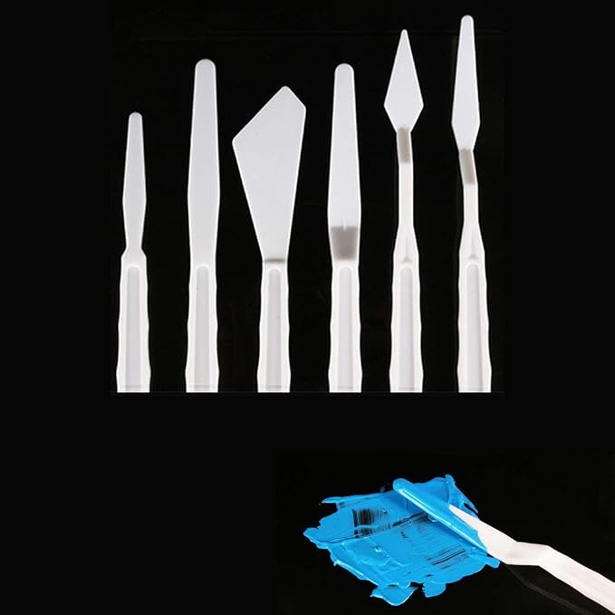 Luckycivia 6 Set Palette Knives Set, Plastic Spatula Art Tools - Image 3