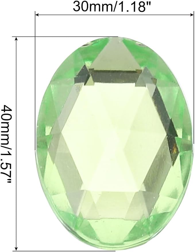 MECCANIXITY 10Pcs Acrylic Oval Gems 30x40 mm Flat Back Artificial Rhinestones - Image 2