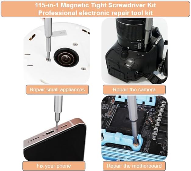 115-in-1 Precision Screwdriver Set, Mini Professional Magnetic Repair Tool Kit for small screwdrivers for mobile phones, computers, watches, laptops, Macbooks, game consoles, glasses, electronics.
