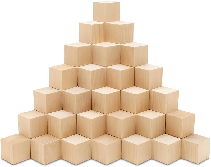 DIY Wood Cubes 1-1/4-inch, Wooden Blocks by Woodpeckers