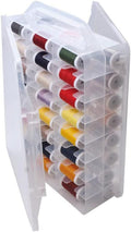 46 Grids Sewing Organizer, Double Sided Thread Box Storage, Portable Clear by Chemlliy