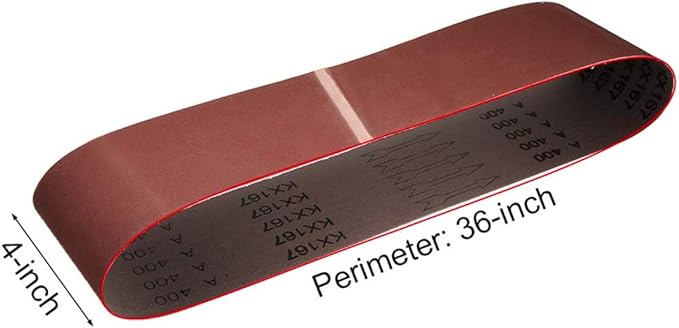 4 x 36 Inch Sanding Belt, 12 Pack 80 Grit 4x36 Aluminum Oxide Sanding belts (4x36 Inch, 80 Grit)