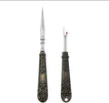 yyangz 1 Set Vintage Carving Awl Mini Seam Ripper Antique Brass Zinc Alloy Stainless Steel Hand Sewing Steel Needle Shoe Repair Punch Tool