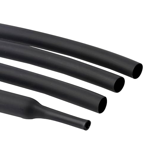 Heat Shrink Tubing, 3:1 Ratio Adhesive Lined Marine Grade Shrink Wrap Tubing,Industrial Heat Shrink Tube Electrical 3/8 inch Black,50 Feet Roll Black