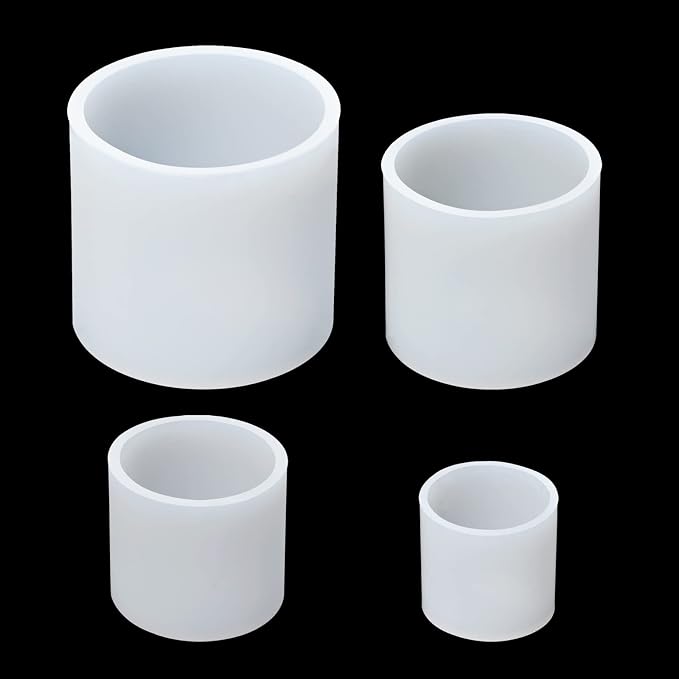 4 Pcs Cylinder Candle Molds for Candle Making, Silicone Candle Molds | Pillar by Sakolla