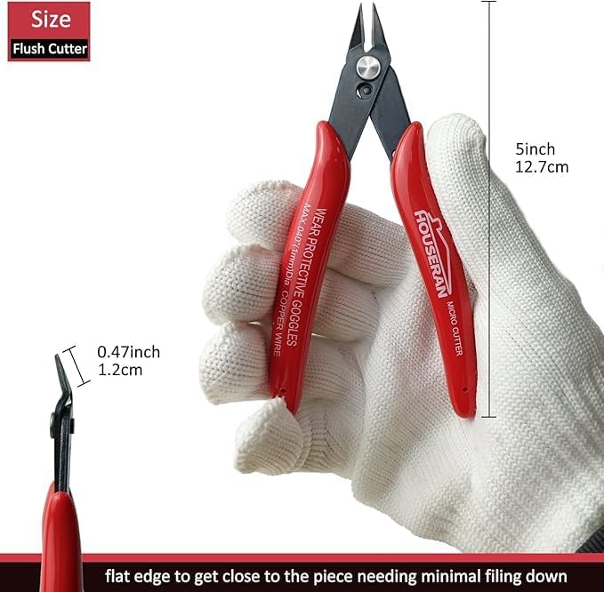 170 Wire Cutters, Small Wire Cutters, 2 PACK, 5 Inch Micro Flush Cutter - Image 2