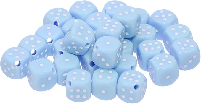 Tupalizy 10mm Acrylic Dice Beads Small 6 Sided Dice Charms by Tupalizy