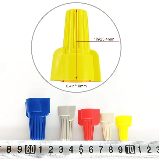 UL Listed Yellow Winged Electrical Wire End Connectors Caps Bulk 500 Pack Small Twist-on Wire Connectors Nuts 18-10 AWG,HS P11 Type Screw Terminals