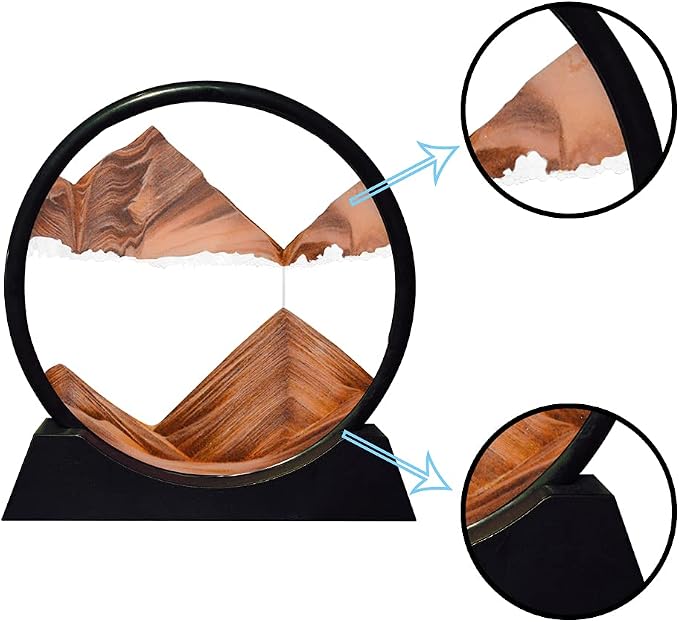 Aoderun Moving Sand Art Picture Round Glass 3D Deep Sea Sandscape in Motion - Image 6