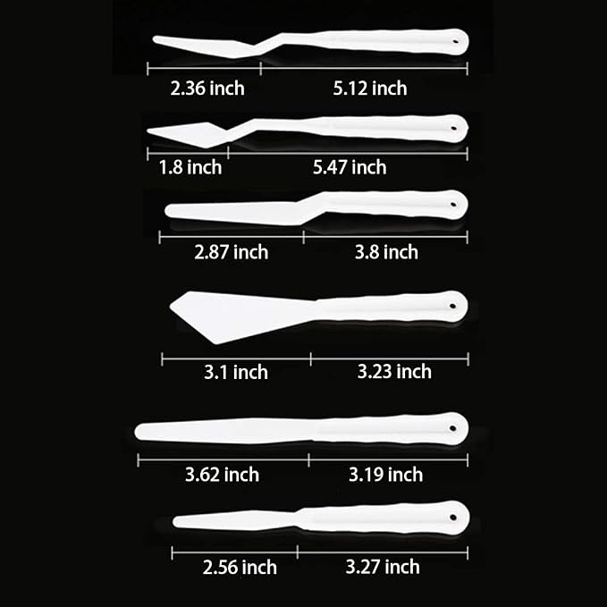 Luckycivia 6 Set Palette Knives Set, Plastic Spatula Art Tools - Image 2