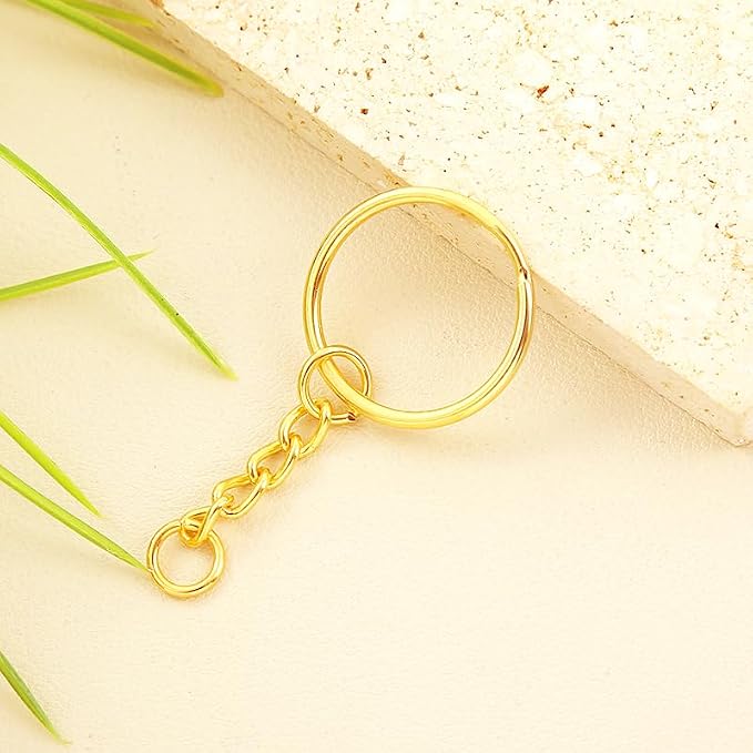 100Sets 1 inch Keychain Rings Golden Split Round Key Ring - Image 4