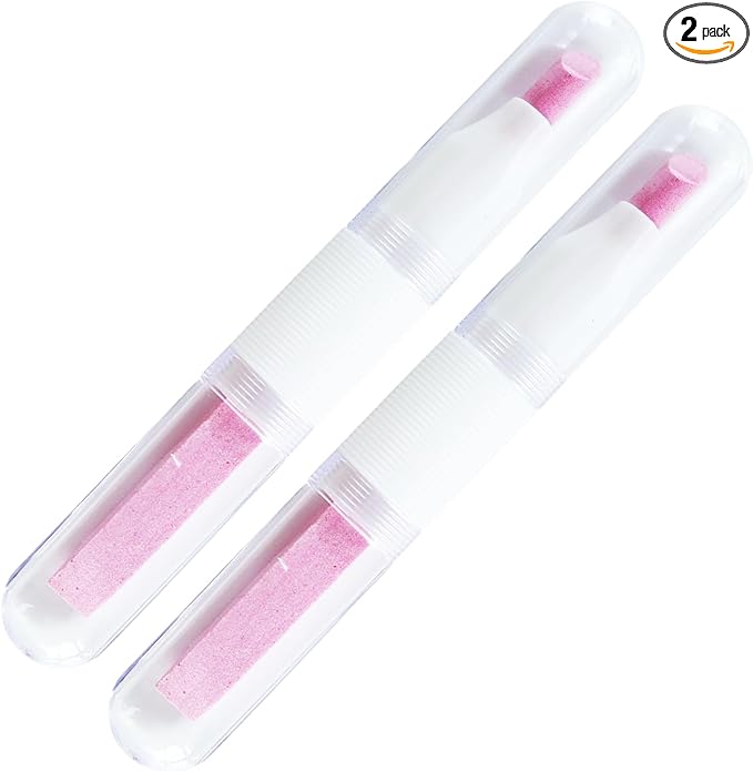 Ceramic Pusher Files for Nails, Manicure Fingernail Files with Cases, Professional Precision Filing Cuticle Remover, Manicure Stick, 2 Pieces