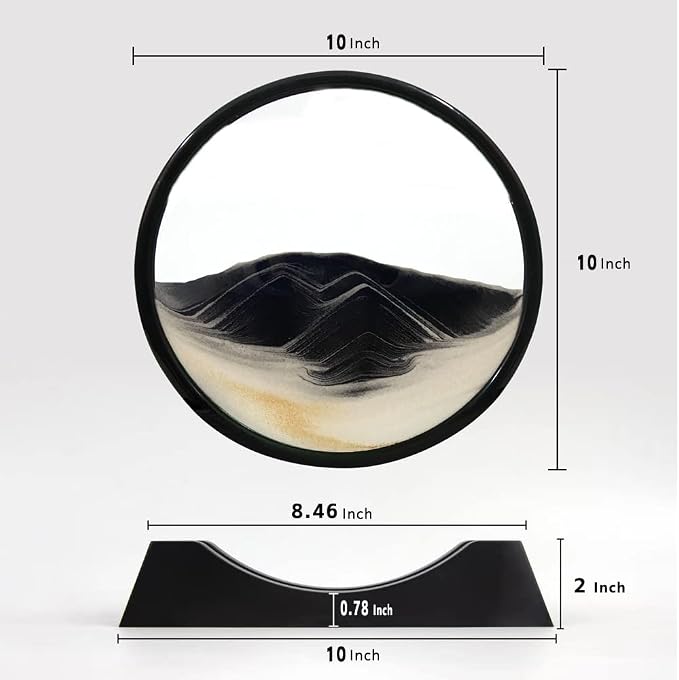 SOFLIY 3D Dynamic Sand Art Liquid Motion, Moving Sand Art Picture Round Glass - Image 6