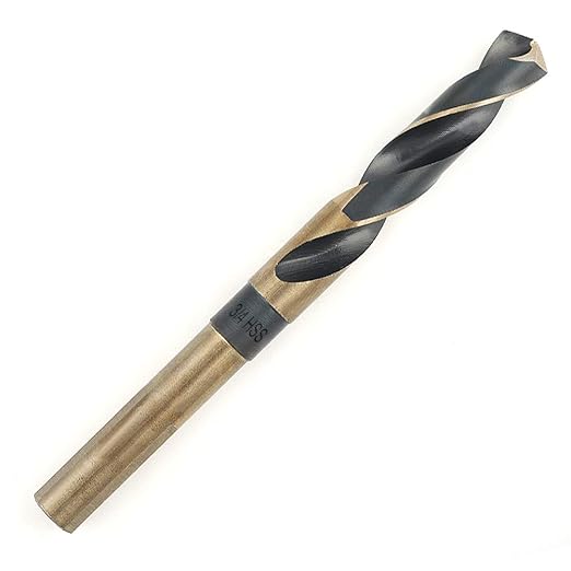COMOWARE 3/4" Reduced Shank Drill Bit, HSS M2, Black & Gold Drill Bit with 3-Flat 1/2" Shank, 135° Split Point, Metal Drills Bits for Steel/Aluminum/Iron/Plastic/Wood, for Electricians & DIY