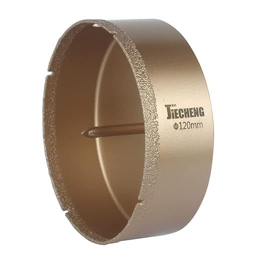 Brazed Diamond 4-3/4" inch Hole Saw with Center Drill Bit for Ceramic,Porcelain,Tile,Glass,Granite Quartz,Marble,Gemstone,Dry Drilling 120mm