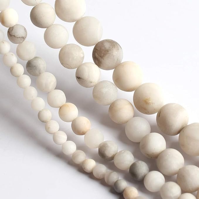 4mm Matte White Quartz Bead, 15-Inch Matte Round Loose Stone Beads - Image 6