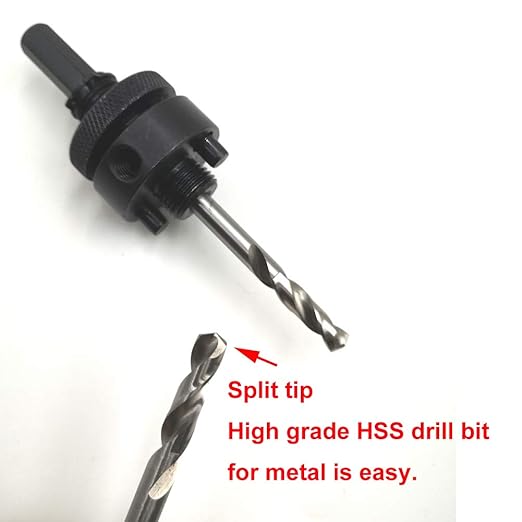 Bi-Metal Hole Saw Arbor Mandrel 3/8" Hex Shank with High Grade Pilot Drill bit
