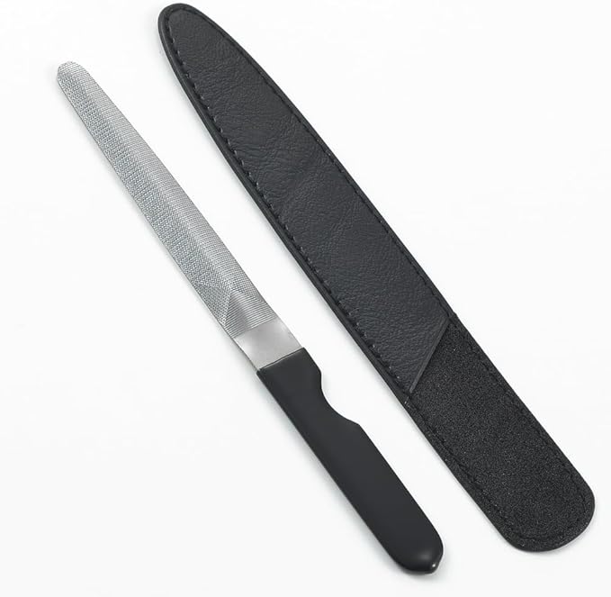Uniquely Curved Metal Nail File [ Made in Japan ] Premium Handcrafted Diamond Nail Filer