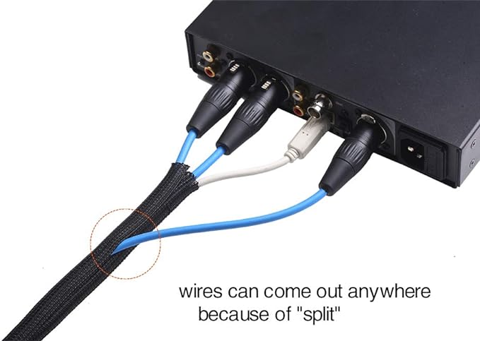 Alex Tech 20ft - 1.5 inch Cord Protector Wire Loom Tubing Cable Sleeve Split - Image 3