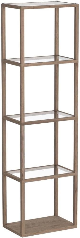FENLO Fantasy Plus 66" Luxury Glass Display Shelf, Rustic Wood | Dimmable LED - Image 4