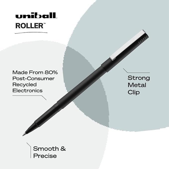 uniball Roller Rollerball Pens, Micro Point - Image 4