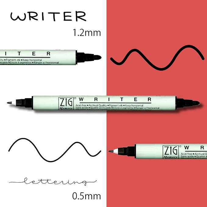 Kuretake ZIG Twin Marker BLACK 4 Assortment set - Image 5