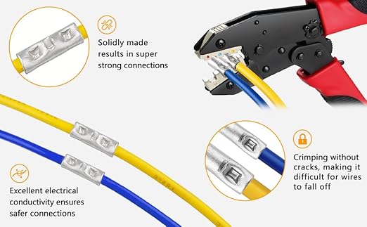 SVAAR 40PCS 8 Gauge Non Insulated Butt Connectors 8 AWG Uninsulated Butt Splice Connectors Crimp Repair Butt Splices Kit Tinned Copper Seamless Barrel Butt Splice Terminals & 40PCS 3:1 Heat Shrinks