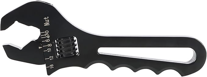 WFLNHB 3AN-16AN Adjustable Wrench Aluminum Tool Spanner for Hose End Fitting Black