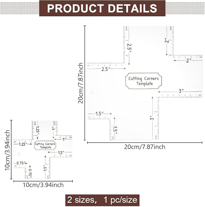 INFUNLY 2pcs Box Corner Template - Image 2