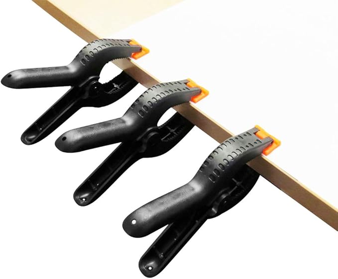 ONDY 4-Pack 6 Inch Spring Clamps, Heavy Duty Plastic Clamps Nylon Clips for Background, Photo Studio and Any More