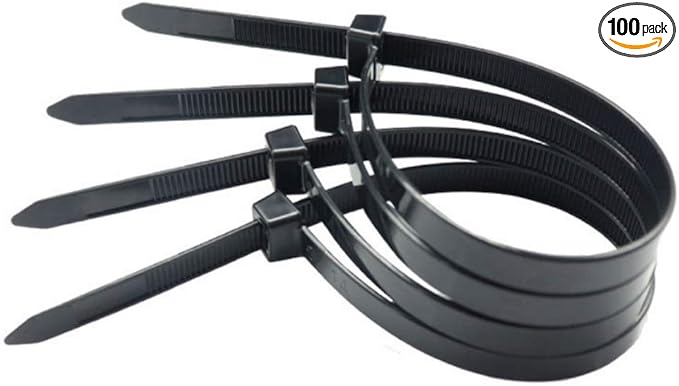 Zip ties 12 inch Black small Nylon Cable ties 100 per pack for Indoor and Outdoor Uses 3 latches for stronger locks With 60 Pounds Tensile Strength