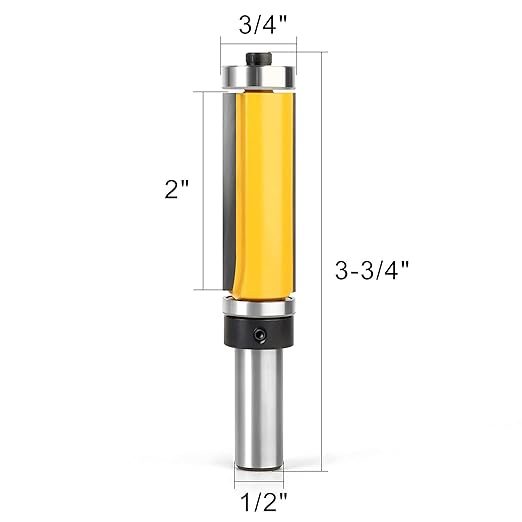 2-Inch Flush Trim Top and Bottom Bearing Router Bit 1/2-Inch Shank