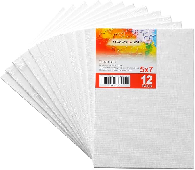 Transon 12 Pack 5x7 Inch Acrylic Painting Canvas, - Image 6