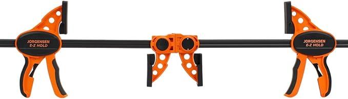 JORGENSEN 2-pack Ratchet Bar Clamps Set, Medium Duty, 12-inch One Hand Clamp, E-Z Hold Expandable Spreader
