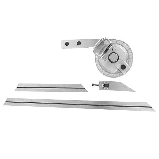 360 Degree Steel Universal Bevel Protractor Angle Finder Measuring Ruler Magnifying Glass Ruler Tool,Precision Angle Measuring