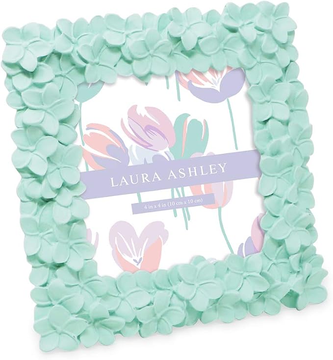 Laura Ashley 4x4 Flower Textured Hand-Crafted Resin Picture Frame by Unknown