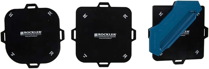 Rockler Corner Cutter Router Template (Set of 3) w/Rubber Strips - Woodworking Tools for Smooth & Consistent Corner Curves - Perfect Router Jig for Creating Quarter-Round Corners